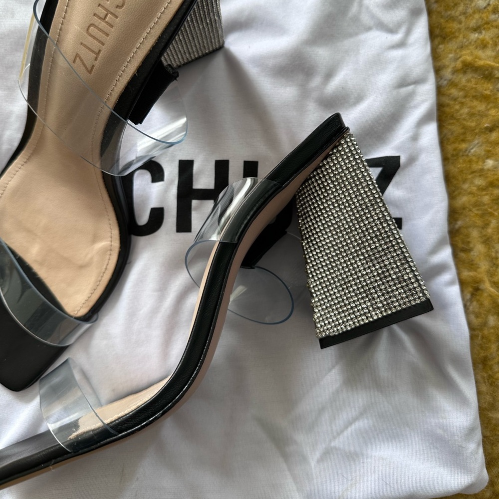 Schutz Sparkle Block Heel Shoe
